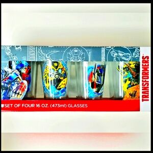 TRANSFORMERS Collectors Drinking Glassware Tumblers - Set of 4- NIB